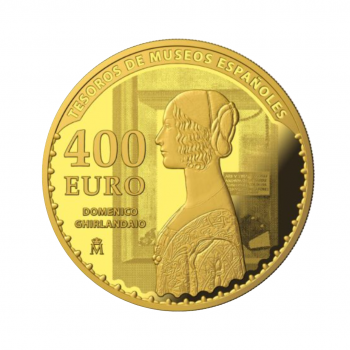 400 eurų (27 g) auksinė PROOF moneta Lobių muziejai, Ispanija 2017