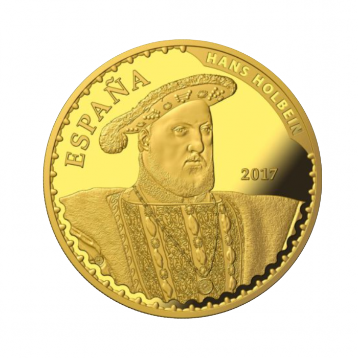 400 euro (27 g) złota PROOF moneta Treasures museums Holbein Ghirlandaio, Hispania 2017