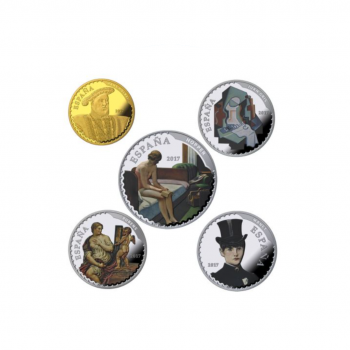 400 eurų auksinė ir 80 eurų sidabrinių spalvotų monetų rinkinys Lobių muziejai, Ispanija 2017