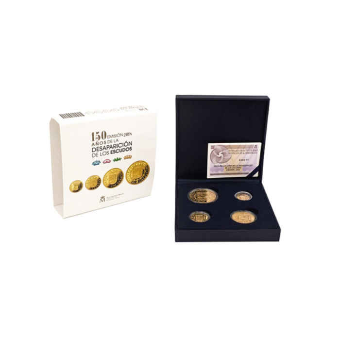 Auksinių PROOF monetų kolekcija (50.625 g), 150-osios Eskudo metinės, Ispanija 2018