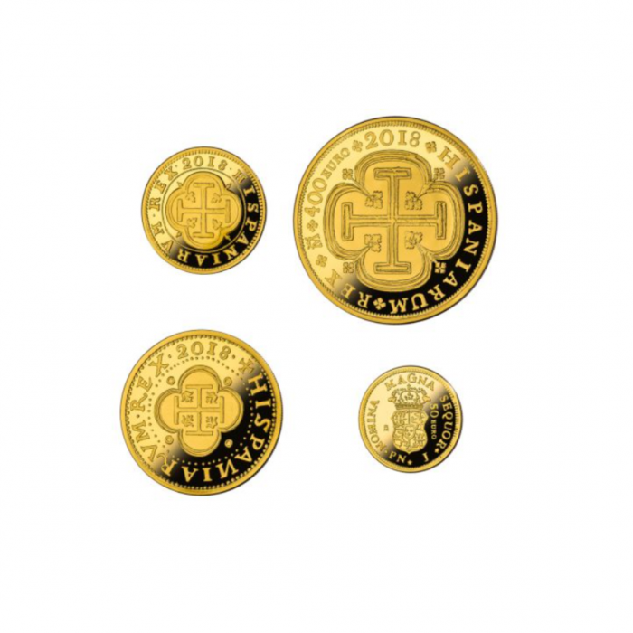 Auksinių PROOF monetų kolekcija (50.625 g), 150-osios Eskudo metinės, Ispanija 2018