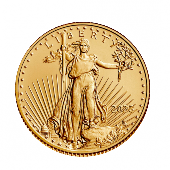 1/10 oz (3.11 g) auksinė moneta Amerikos Erelis, JAV 2023