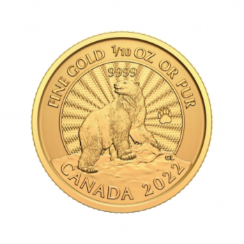 1/10 oz (3.11 g) auksinė moneta Didingasis poliarinis lokys, Kanada 2022