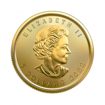 1/10 oz (3.11 g) auksinė moneta Klevo lapas, Kanada 2022
