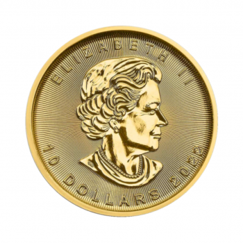 1/4 oz (7.78 g) auksinė moneta Klevo lapas, Kanada 2022