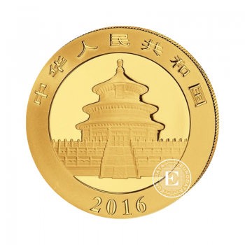 1 g auksinė moneta Panda, Kinija 2016