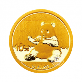 1 g auksinė moneta Panda, Kinija 2017