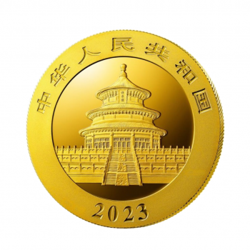 1 g auksinė moneta Panda, Kinija 2023