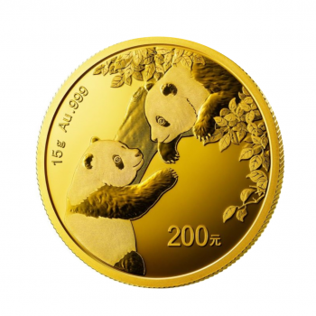 15 g auksinė moneta Panda, Kinija 2023