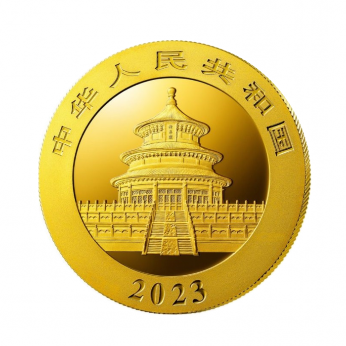 15 g auksinė moneta Panda, Kinija 2023