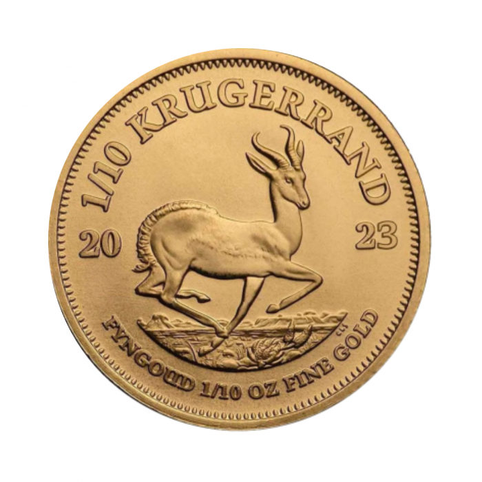 1/10 oz (3.11 g) auksinė moneta Krugerrand, Pietų Afrikos Respublika 2023