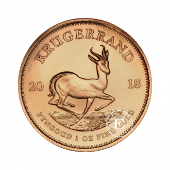 1 oz (31.10 g) auksinė moneta Krugerrand, Pietų Afrikos Respublika 2018