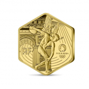 250 eurų auksinė moneta olimpinės žaidynės Paryžiuje 2024, Genijus, Prancūzija 2022