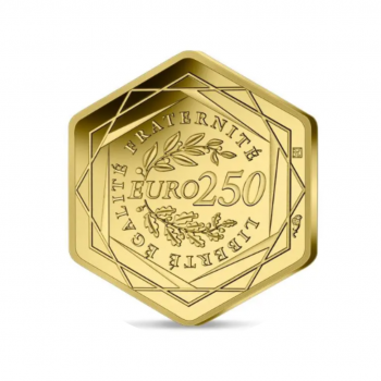 250 eurų auksinė moneta olimpinės žaidynės Paryžiuje 2024, Genijus, Prancūzija 2022