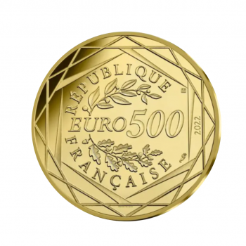 500 eurų auksinė moneta Hogvartso ekspresas, Harry Potter, Prancūzija 2022