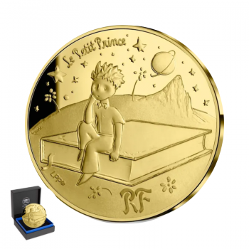 50 eurų (7.78 g) auksinė PROOF moneta Mažasis princas ir knyga, Prancūzija 2021