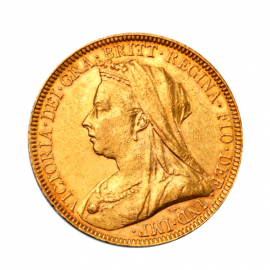7.98 g soverenas Queen Victoria Old Head, Didžioji Britanija 1893-1901