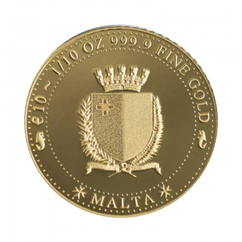 1/10 oz (3.11 g) auksinė moneta Melita, Malta 2022