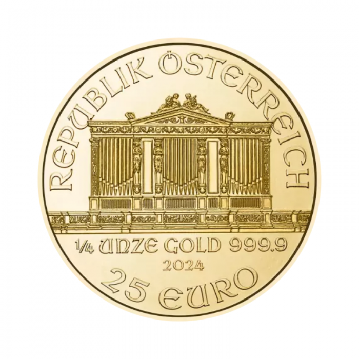 1/4 oz (7.78 g)  Goldmünze Wiener Philharmoniker, Österreich 2024