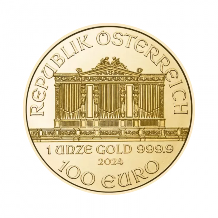 1 oz  (31.10 g) auksinė moneta Vienos Filharmonija, Austrija 2024