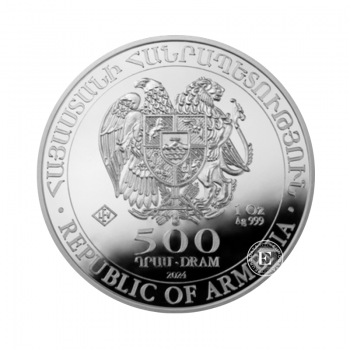 1 oz (31.10 g) sidabrinė moneta Nojaus arka, Armėnija 2024