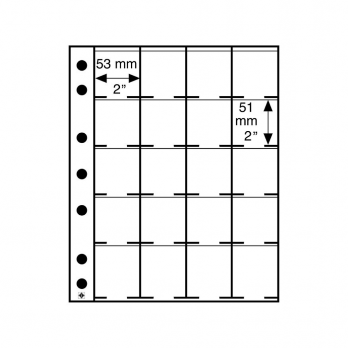 GRANDE Sheet with 20 spaces for coin Holders, Leuchtturm