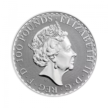 1 oz platininė moneta Britannia, D. Britanija 2022