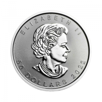 1 oz platininė moneta Klevo lapas, Kanada 2022