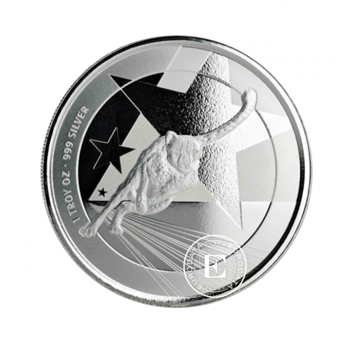 1 oz (31.10 g) srebrna moneta Cheetah, Cameroon 2019