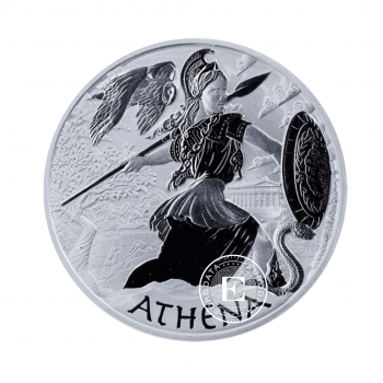 1 oz (31.10 g) sidabrinė moneta Gods of Olympus, Athena, Tuvalu 2022