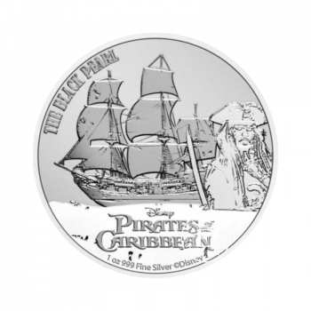 1 oz (31.10 g) sidabrinė moneta Karibų Piratai, The Black Pearl, Niujė 2021