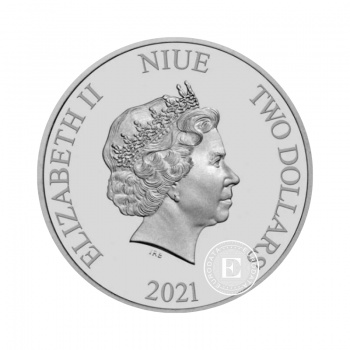 1 oz (31.10 g) sidabrinė moneta Karibų Piratai, The Black Pearl, Niujė 2021