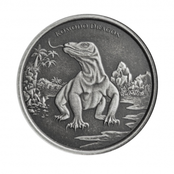 1 oz (31.10 g) sidabrinė moneta Komodo Dragon, Tokelau 2022 (Antique Finish)