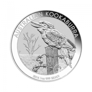 1 oz (31.10 g) sidabrinė moneta Kookaburra, Australija 2016