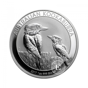 1 oz (31.10 g) sidabrinė moneta Kookaburra, Australija 2017