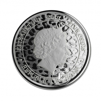 1 oz (31.10 g) sidabrinė moneta Leopard, Ganos Respublika 2019