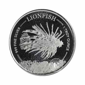 1 oz (31.10 g) srebrna moneta Lionfish, Barbados 2019