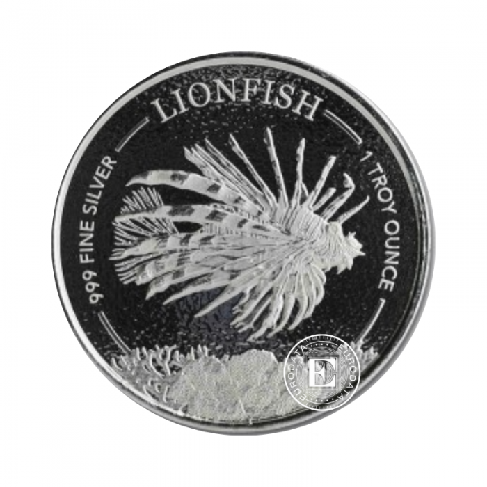 1 oz (31.10 g) silver coin Lionfish, Barbados 2019
