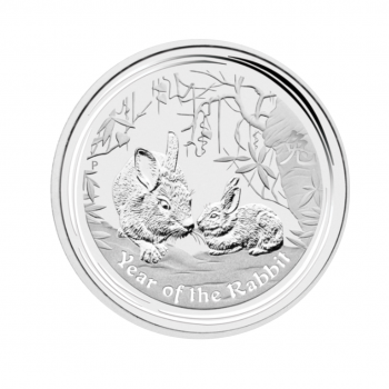 2 oz (62.20 g) sidabrinė moneta Lunar II Triušio metai, Australija 2011