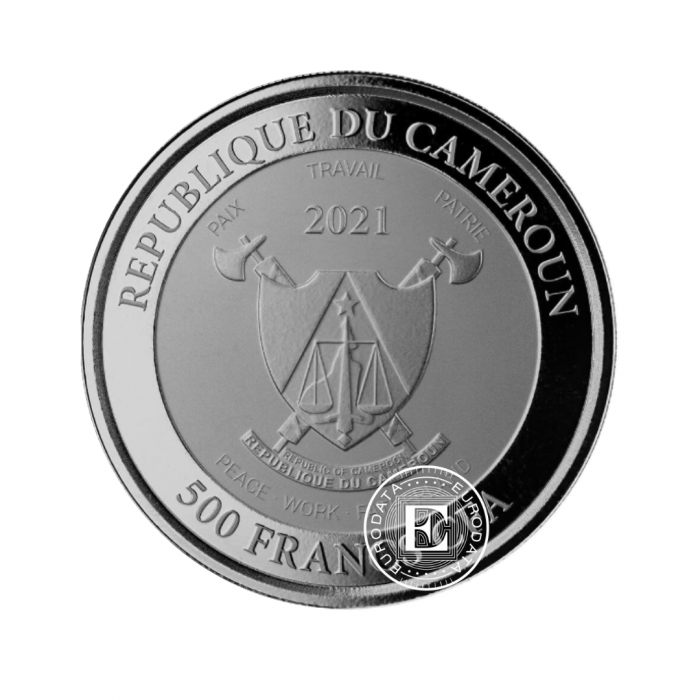 1 oz (31.10 g) srebrna moneta Mandrill, Cameroon 2021