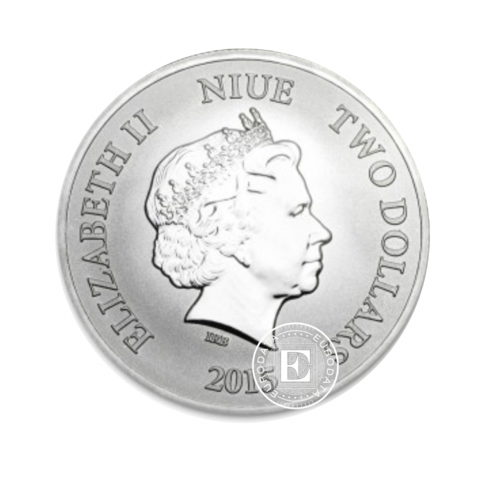 1 oz (31.10 g) sidabrinė moneta Niue Lunar, Goat, Niujė 2015