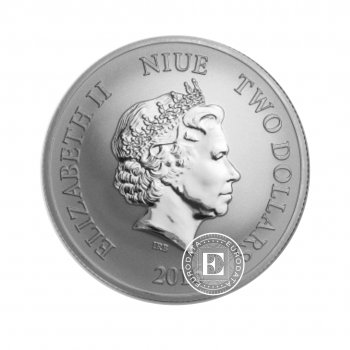 1 oz (31.10 g) sidabrinė moneta Niue Lunar, Monkey, Niujė 2016