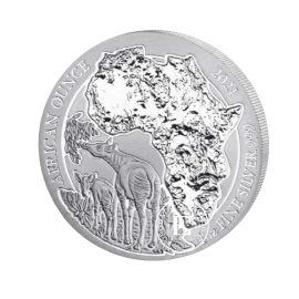 1 oz (31.10 g) sidabrinė moneta Okapi, Ruanda 2021