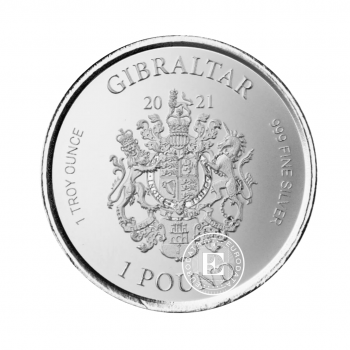 1 oz (31.10 g) sidabrinė moneta Perseus Head of Medusa, Gibraltar 2021