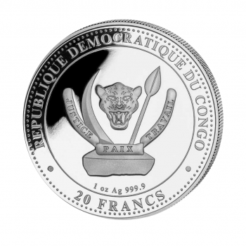 1 oz (31.10 g) srebrna moneta Prehistoric Life - Dunkleosteus, Congo 2023