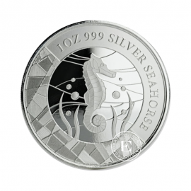 1 oz (31.10 g) srebrna moneta Seahorse , Samoa 2018