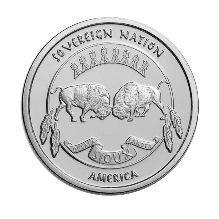 1 oz (31.10 g) sidabrinė moneta Sioux Indian Chief Canoe, JAV 2023