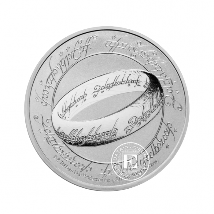 1 oz (31.10 g) silver coin The One Ring, The Lord of the Rings, Niue 2021