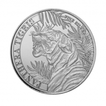 1 oz (31.10 g) sidabrinė moneta Tiger, Laosas 2022