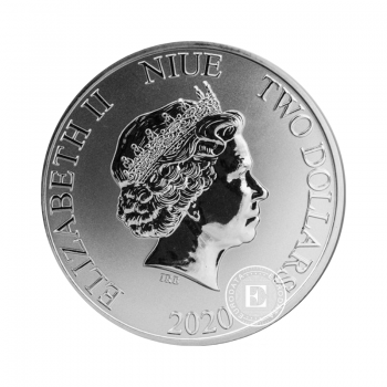 1 oz (31.10 g) sidabrinė moneta Turtle, Niujė 2020